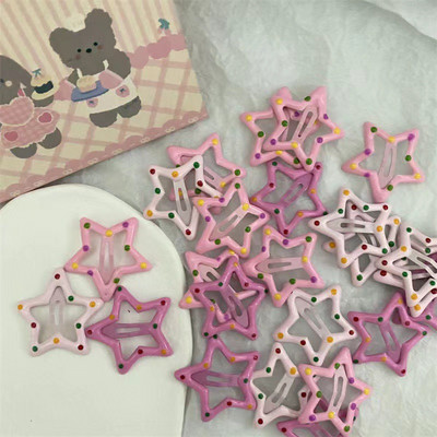 10 kom/lot nove kopče s crvenom zvijezdom za djevojčice, ukosnice u obliku kapi vode, crne ukosnice, ženske srebrne kopče za kosu, dodaci