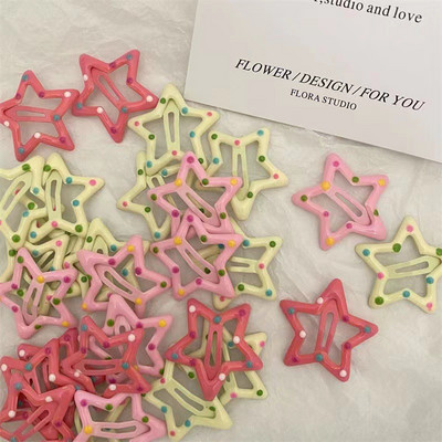 10 kom/lot nove kopče s crvenom zvijezdom za djevojčice, ukosnice u obliku kapi vode, crne ukosnice, ženske srebrne kopče za kosu, dodaci