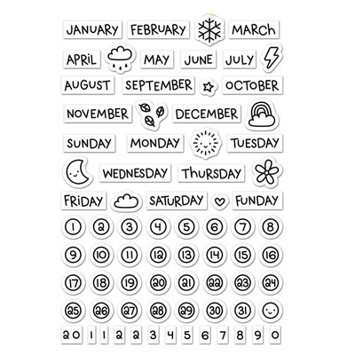 Mothly Planner Bélyegző Átlátszó Kézzel Készített Bélyegek Időjárás Dátum Hónap Nyomatok Barkács Scrapbooking Book Notebook Decor Bélyeg