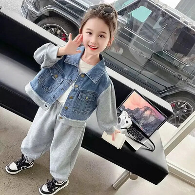 Lányok ruhakészletekTréningruha póló+nadrág hosszú ujjú felsők Gyerekek alkalmi ruházati öltönyök