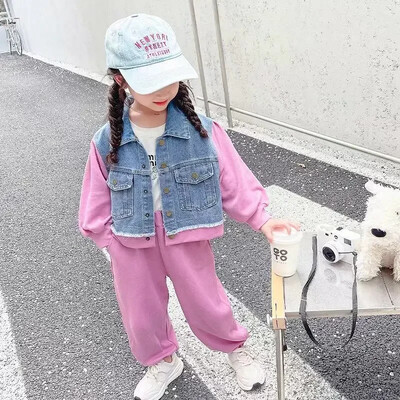 Lányok ruhakészletekTréningruha póló+nadrág hosszú ujjú felsők Gyerekek alkalmi ruházati öltönyök