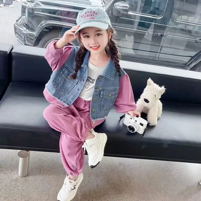 Lányok ruhakészletekTréningruha póló+nadrág hosszú ujjú felsők Gyerekek alkalmi ruházati öltönyök