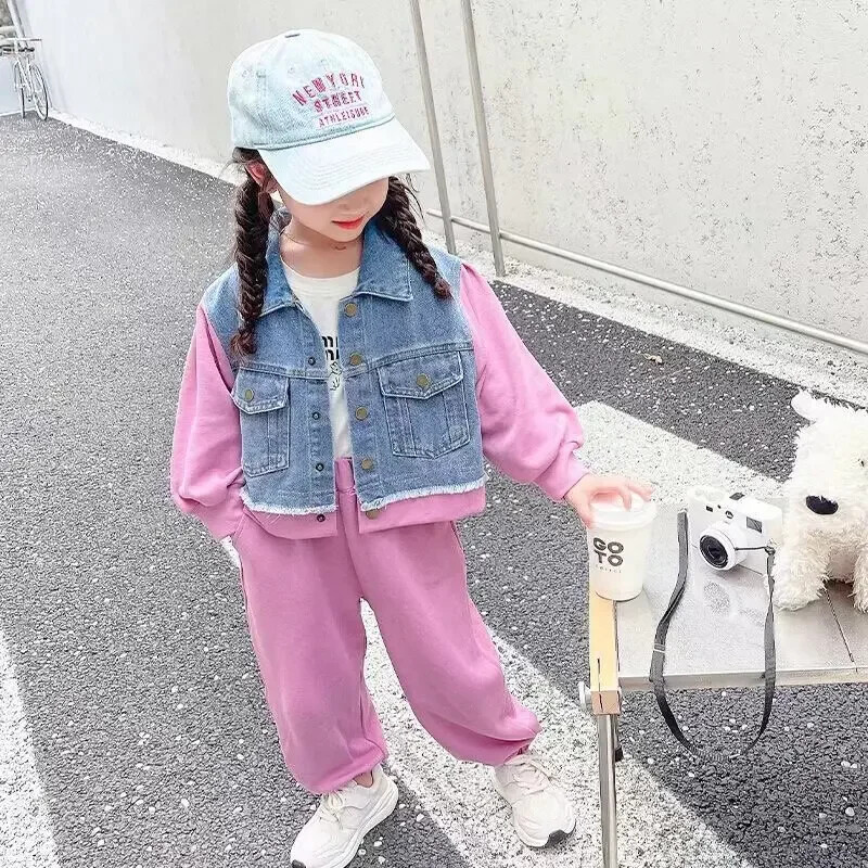 Lányok ruhakészletekTréningruha póló+nadrág hosszú ujjú felsők Gyerekek alkalmi ruházati öltönyök