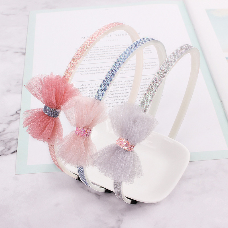 1 DB Gézutánzat Csokornyakkendő Hajpánt Aranyos Gyerekek Rajzfilm lányok Hajkarika Fejfedő Csipke haj kiegészítők