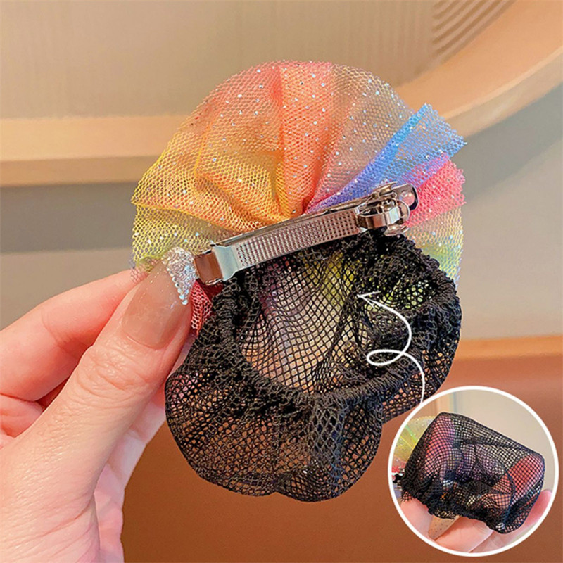 Gyerek hercegnő háló Aranyos Bowknot hajfogantyúk Bowknot hajháló Rajzfilm Rózsaszín édes oldalsó klip Divat Hajtű Gyerek Hajkiegészítők