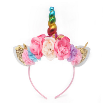 Unicorn 1st Birthday Girl Headband Baby Shower Party Kids Hair Hoop Hairbands Accessories Unicorn Party Decor Headwear