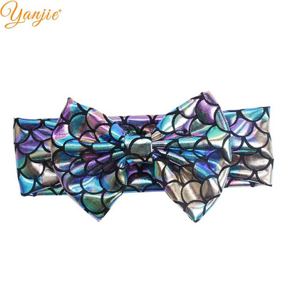 YANJIE 2024 haj masni fejpánt 5" flitter masni csillogó sellő elasztikus fejfedő haj kiegészítők gyerekeknek hajpánt