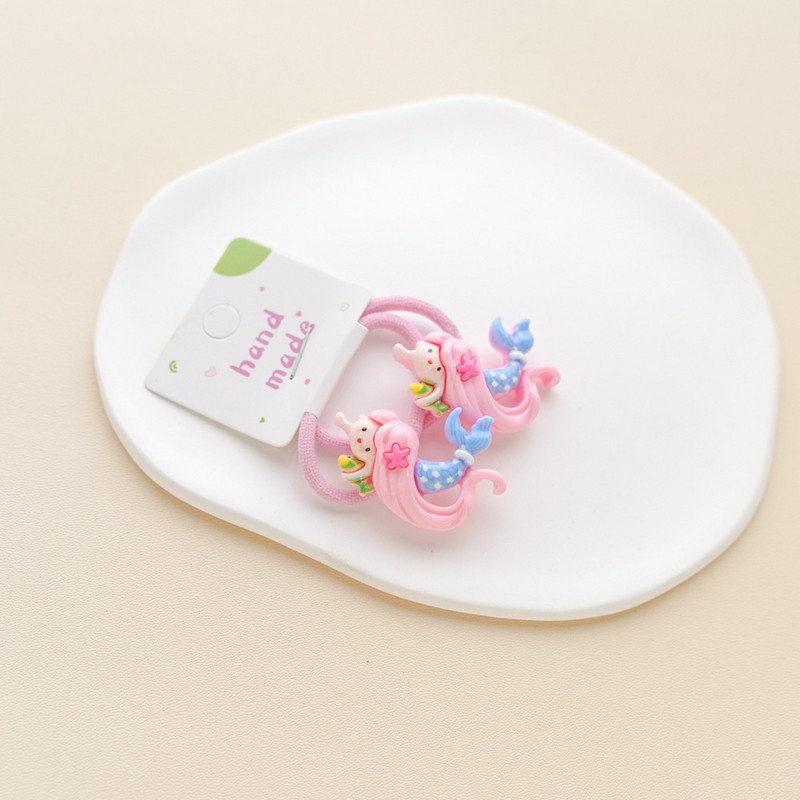 2 KOM Nove lijepe crtane sirene od smole za djevojčice, dječje elastične trake za kosu, dodaci za kosu za princeze, dječje gumice za kosu, dječja pokrivala