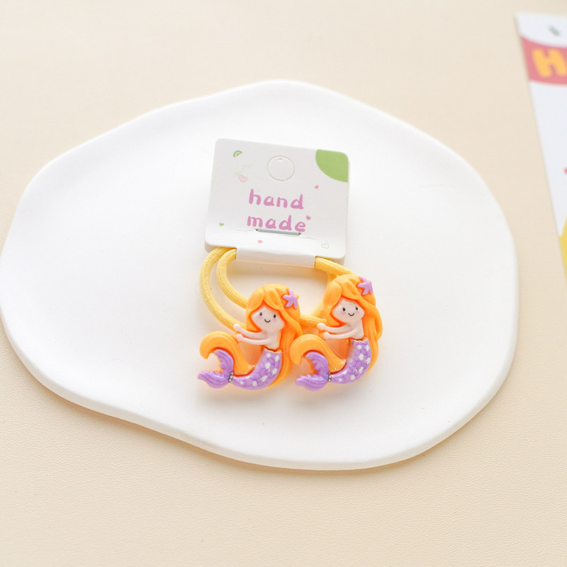 2 KOM Nove lijepe crtane sirene od smole za djevojčice, dječje elastične trake za kosu, dodaci za kosu za princeze, dječje gumice za kosu, dječja pokrivala