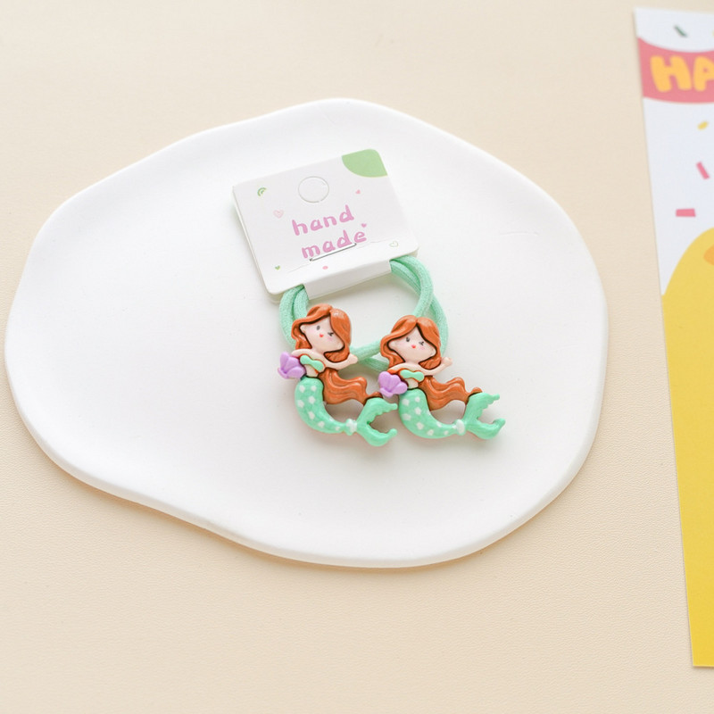 2 KOM Nove lijepe crtane sirene od smole za djevojčice, dječje elastične trake za kosu, dodaci za kosu za princeze, dječje gumice za kosu, dječja pokrivala