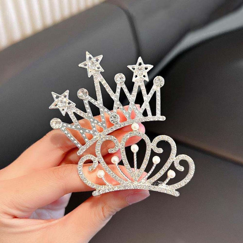 Pearl Crystal Crown Hajfésű Pillangó Virág Gyermek Tiara Fejpánt Esküvői Ékszerek Koreai stílusú strasszos hajtűk Naponta