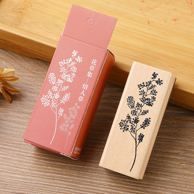 1kom starinski drveni pečat DIY cvijeće i biljke Set drvenih gumenih pečata za vođenje dnevnika zanatske izrade kartica Podučavanje slikanja