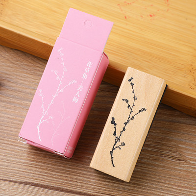 1kom starinski drveni pečat DIY cvijeće i biljke Set drvenih gumenih pečata za vođenje dnevnika zanatske izrade kartica Podučavanje slikanja