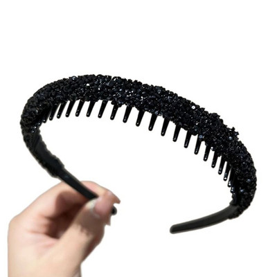 Obruč za kosu od vještačkih dijamanata Modna ženska pokrivala za glavu Neklizajuća sa zubima Traka za kosu Sjajna traka za glavu Dodaci za kosu