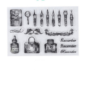 Japán átlátszó szilikon pecsét retro ikon DIY fotóalbum kártya kézi számla bélyegek bélyegek scrapbooking dekorátornak