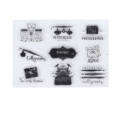 Japán átlátszó szilikon pecsét retro ikon DIY fotóalbum kártya kézi számla bélyegek bélyegek scrapbooking dekorátornak