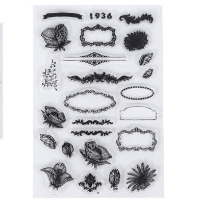 Japán átlátszó szilikon pecsét retro ikon DIY fotóalbum kártya kézi számla bélyegek bélyegek scrapbooking dekorátornak