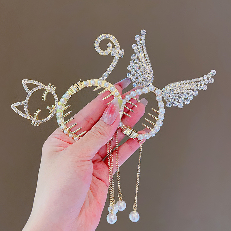 Sjajna anđeoska krila Životinjske uši Dječja kopča za kosu Elegantna kićanka Biserne ukosnice Traka za kosu u repu za dijete Djevojčice Dječji dodaci za kosu