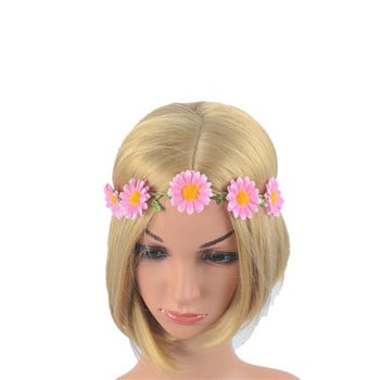 Προσομοίωση Sunflower Braid Hair Band Headwear Παιδικά Αξεσουάρ Μαλλιών Νύφη Στεφάνι Παραλία Γιρλάντα Γάμος Λουλούδι Κεφαλόδεσμος