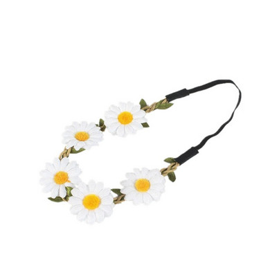 Szimuláció Napraforgó fonat Hajpánt Fejfedők Gyerek Haj Kiegészítők Menyasszonyi Koszorú Strandfüzér Esküvői Virágos fejpánt