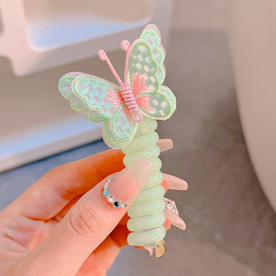 Színes göndör telefondrót hajnyakkendő gyerekeknek Aranyos rajzfilm hajgumi hajkiegészítők kisgyerekeknek Hajcsiga