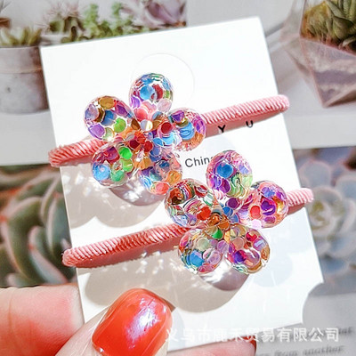 Bling Juukseaksessuaarid Tüdrukutele Laserlitrid Lillelised juukserõngad Para El Pelo Sädelevad peapaelad Elastsed juuksepaelad 머리끈