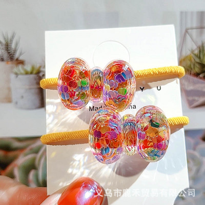 Bling Juukseaksessuaarid Tüdrukutele Laserlitrid Lillelised juukserõngad Para El Pelo Sädelevad peapaelad Elastsed juuksepaelad 머리끈