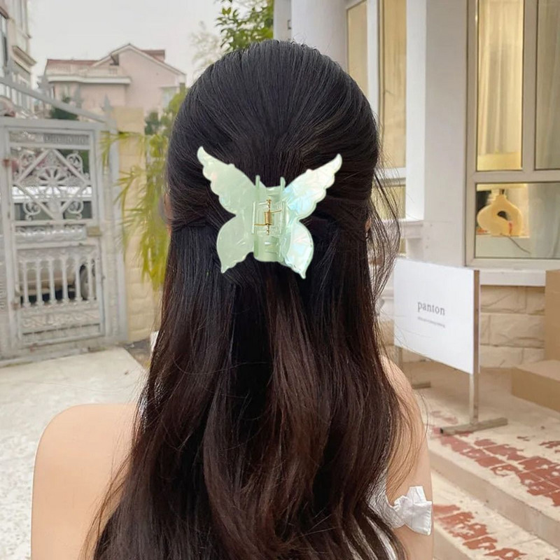 1PC leptir kandže za kosu slatka vila geometrijska kopča za kosu gradijent ukosnice kandže Pokrivala za kosu Dodaci za kosu banana kopča ukosnice