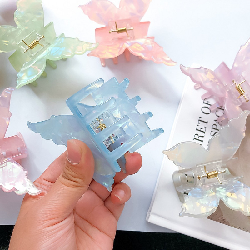 1PC leptir kandže za kosu slatka vila geometrijska kopča za kosu gradijent ukosnice kandže Pokrivala za kosu Dodaci za kosu banana kopča ukosnice