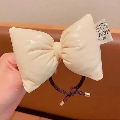 2024 Gyermekek Aranyos bőr masni hajkötelek Divat Egyszerű, egyszínű Princess Scrunchies Hajnyakkendő Lófarok Kötél Hajtartozékok