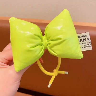 2024 Gyermekek Aranyos bőr masni hajkötelek Divat Egyszerű, egyszínű Princess Scrunchies Hajnyakkendő Lófarok Kötél Hajtartozékok