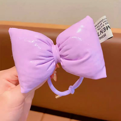 2024 Gyermekek Aranyos bőr masni hajkötelek Divat Egyszerű, egyszínű Princess Scrunchies Hajnyakkendő Lófarok Kötél Hajtartozékok