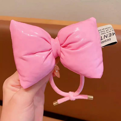 2024 Gyermekek Aranyos bőr masni hajkötelek Divat Egyszerű, egyszínű Princess Scrunchies Hajnyakkendő Lófarok Kötél Hajtartozékok