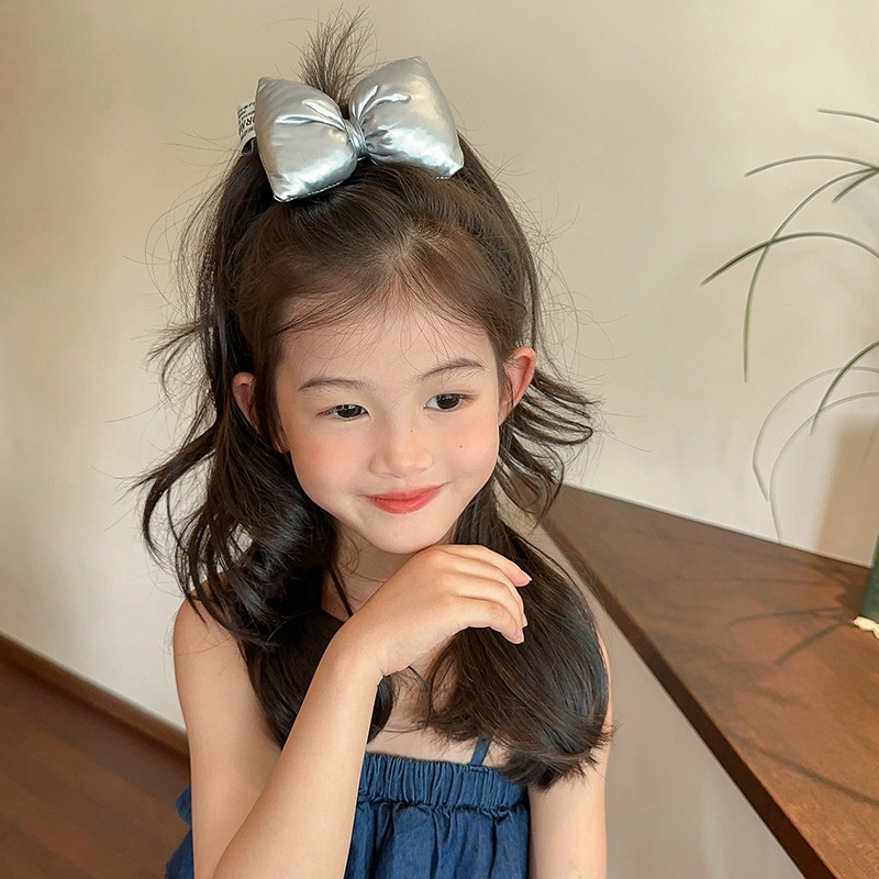 2024 Gyermekek Aranyos bőr masni hajkötelek Divat Egyszerű, egyszínű Princess Scrunchies Hajnyakkendő Lófarok Kötél Hajtartozékok