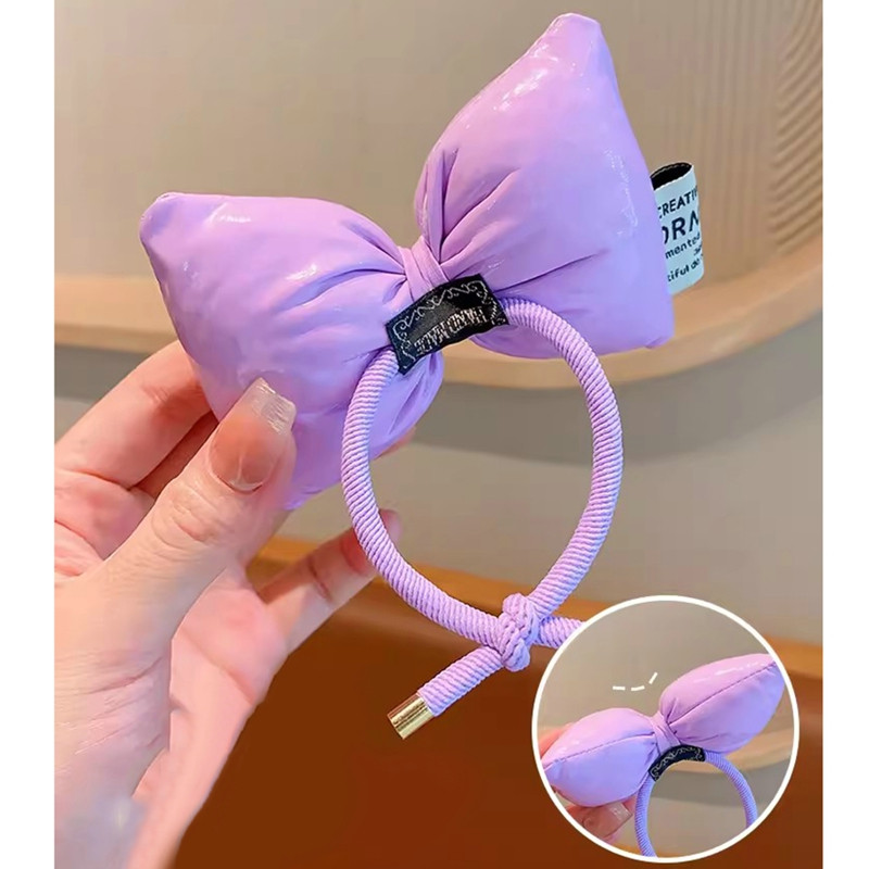 2024 Gyermekek Aranyos bőr masni hajkötelek Divat Egyszerű, egyszínű Princess Scrunchies Hajnyakkendő Lófarok Kötél Hajtartozékok