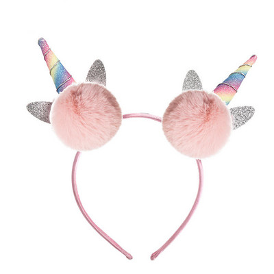 Dječja traka za kosu slatkih boja od lažnog lisičjeg zečjeg krzna Ručno rađena djevojačka traka za kosu slatki jednorog Traka za kosu Ženski modni dodaci