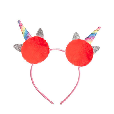 Dječja traka za kosu slatkih boja od lažnog lisičjeg zečjeg krzna Ručno rađena djevojačka traka za kosu slatki jednorog Traka za kosu Ženski modni dodaci