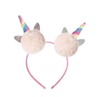 Dječja traka za kosu slatkih boja od lažnog lisičjeg zečjeg krzna Ručno rađena djevojačka traka za kosu slatki jednorog Traka za kosu Ženski modni dodaci