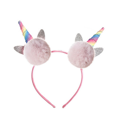 Dječja traka za kosu slatkih boja od lažnog lisičjeg zečjeg krzna Ručno rađena djevojačka traka za kosu slatki jednorog Traka za kosu Ženski modni dodaci