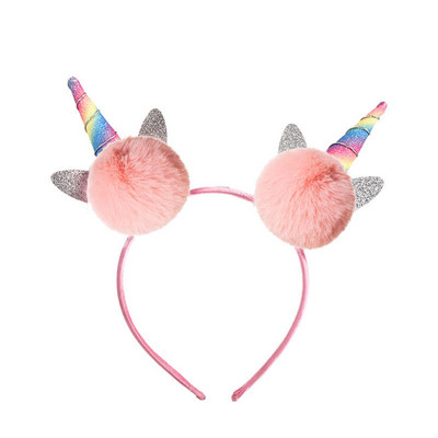 Dječja traka za kosu slatkih boja od lažnog lisičjeg zečjeg krzna Ručno rađena djevojačka traka za kosu slatki jednorog Traka za kosu Ženski modni dodaci