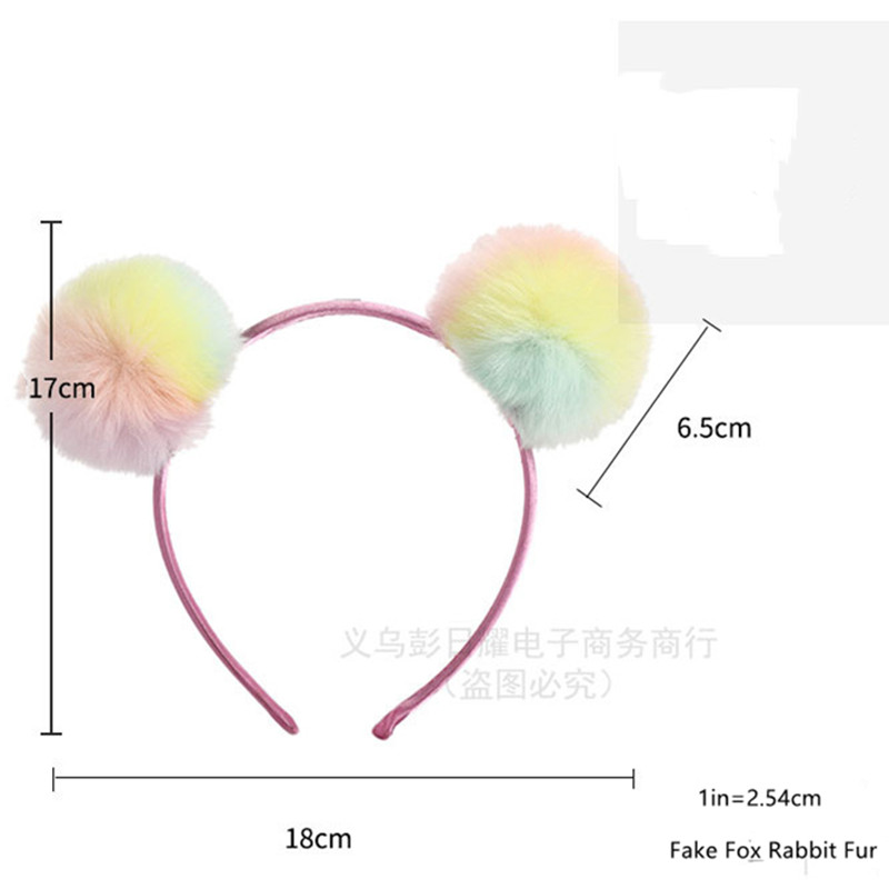 Dječja traka za kosu slatkih boja od lažnog lisičjeg zečjeg krzna Ručno rađena djevojačka traka za kosu slatki jednorog Traka za kosu Ženski modni dodaci