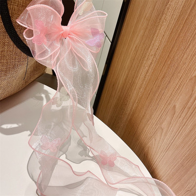 Princess hosszú csípős hajkapcsok Elegáns Gyerek Hajtűk Színes Fonal masni Gyöngy Bojtok Fejfedők Sweet Girls Hajkiegészítők