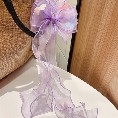 Princess hosszú csípős hajkapcsok Elegáns Gyerek Hajtűk Színes Fonal masni Gyöngy Bojtok Fejfedők Sweet Girls Hajkiegészítők