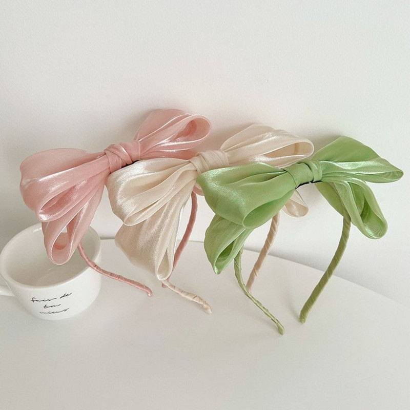 1db Szalag nagy masni virágos csillogó hajpánt női hajkiegészítők hajkarika fekete rózsaszín lány virágos csipke masni fejpánt