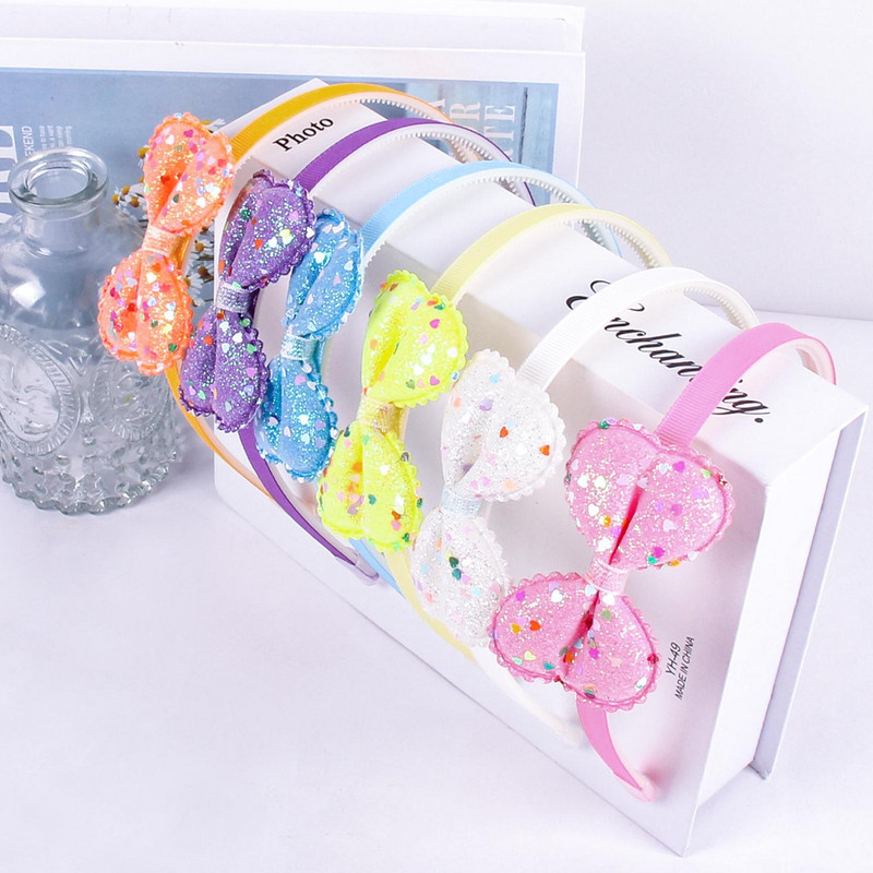 Divat csillogó csokornyakkendő fejpánt lányoknak Kpop pöttyök műanyag kendő színes masnicsomó hajpánt gyerekeknek születésnapi parti haj kiegészítők
