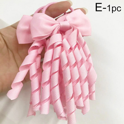 Aranyos masnik Elasztikus Gyermekek Gumiszalag Hajkiegészítők Divat lányok Bojt hajkötők Göndör Grosgrain szalag lófarok tartók