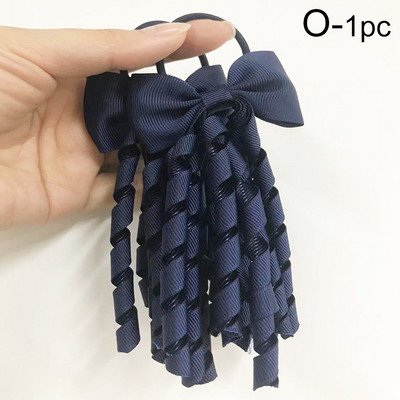 Aranyos masnik Elasztikus Gyermekek Gumiszalag Hajkiegészítők Divat lányok Bojt hajkötők Göndör Grosgrain szalag lófarok tartók