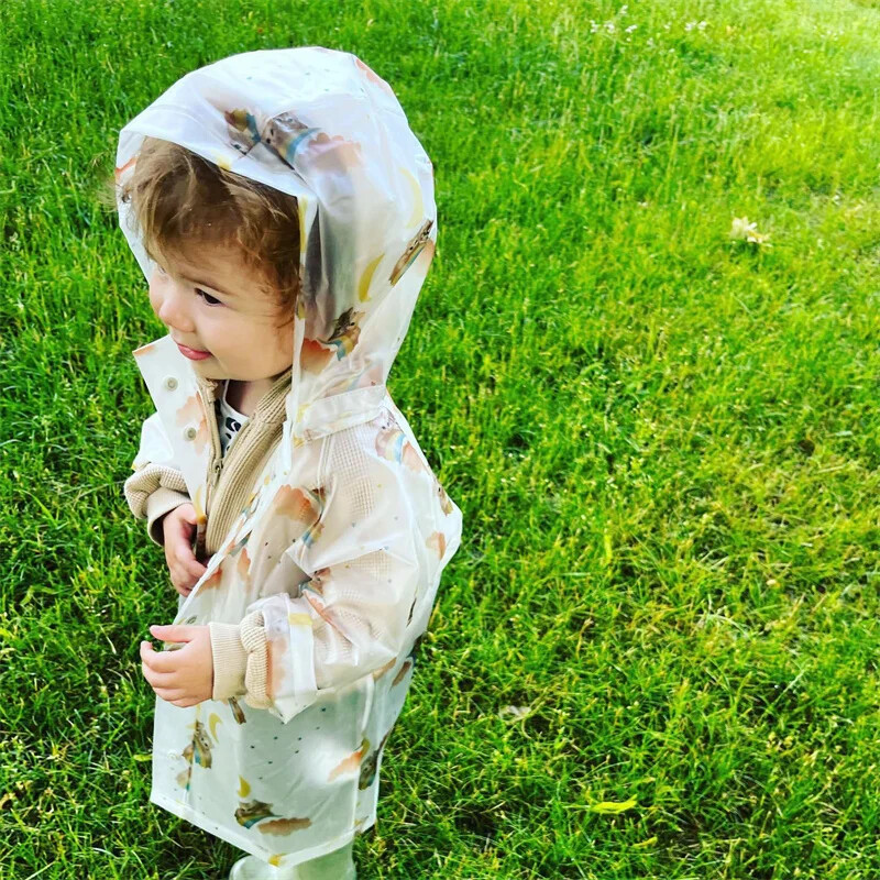 Lányok esőkabát KS vadonatúj kisgyermek fiú ruhák vízálló állat cseresznye mintás csecsemő baba dzseki divat gyerekek eső öltöny