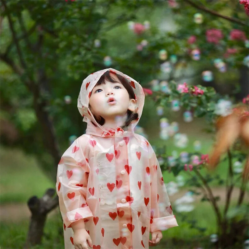 Lányok esőkabát KS vadonatúj kisgyermek fiú ruhák vízálló állat cseresznye mintás csecsemő baba dzseki divat gyerekek eső öltöny