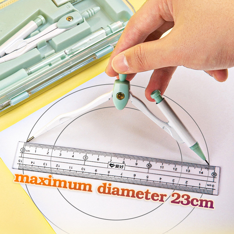 8 az 1-ben rajzoló vonalzó készlet, vonalzóval szögmérő iránytű radír utántöltő és tároló doboz, matematika diákok számára írószer kiegészítők